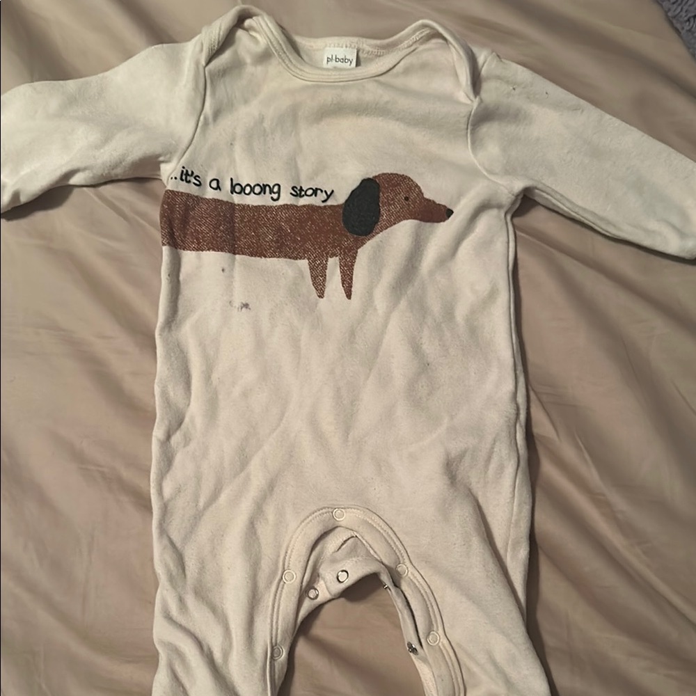 Cream One Piece with Dog Design